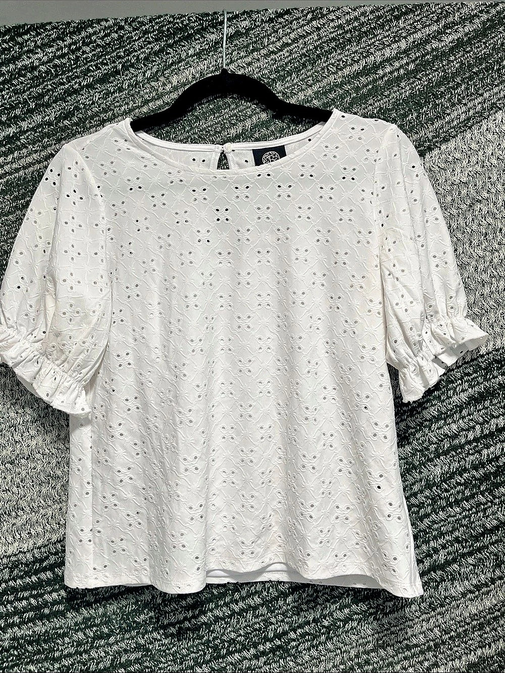 Bobau Eyelet Blouse in White Size XS NWT